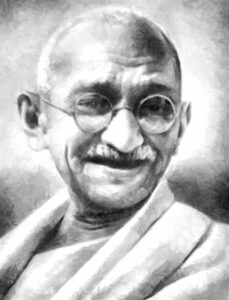 Pencil sketch of Gandhi, a man who stood for something