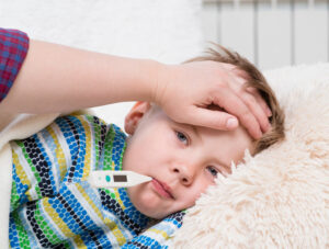 mother caring for a sick child