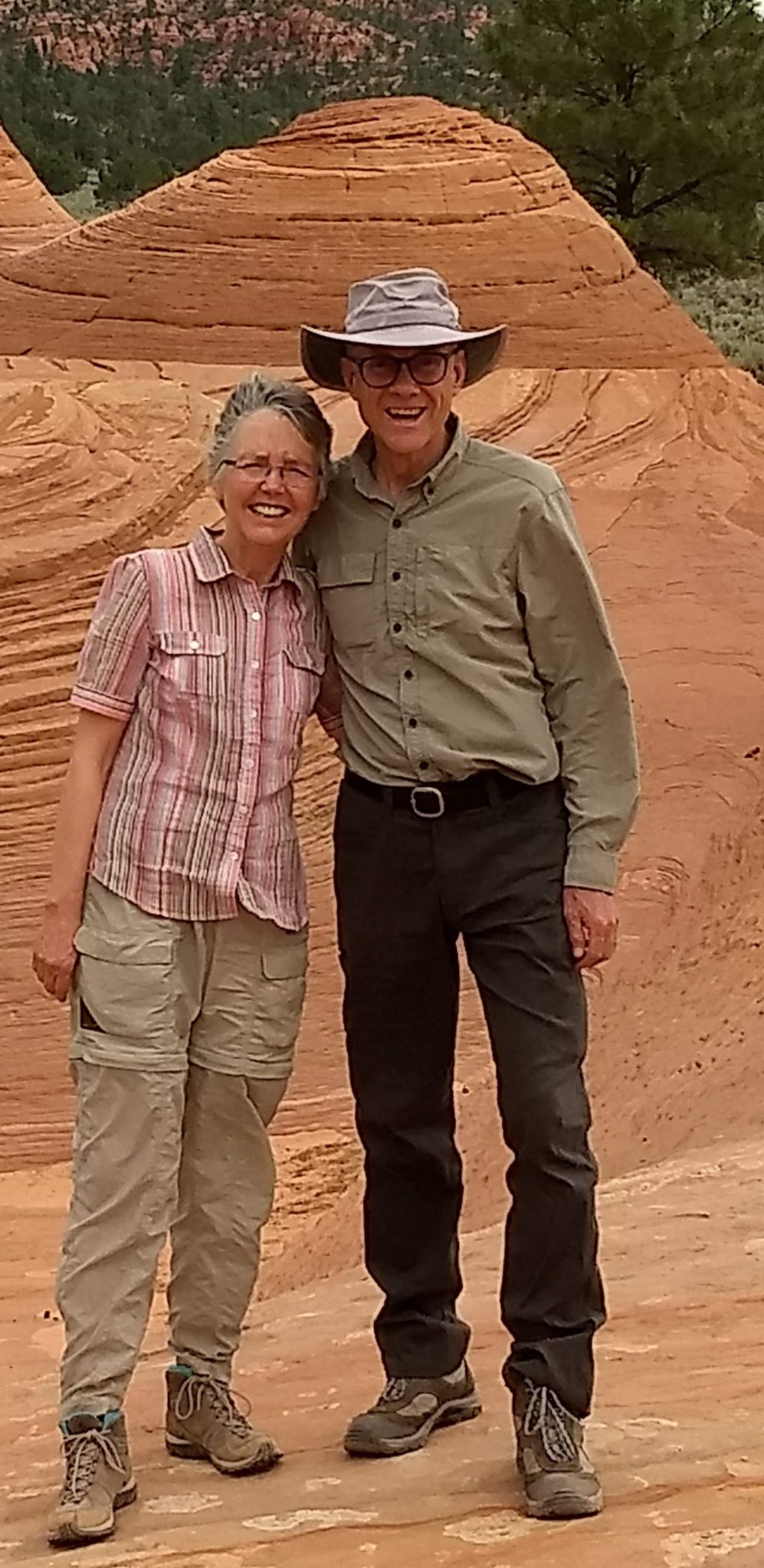 picture of Roger K. Allen and wife on a hike 