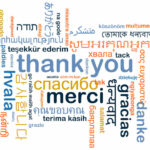word cloud with expressions of "thank you."