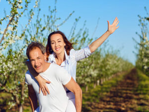 Couple having fun together. 