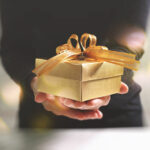 man offering gift