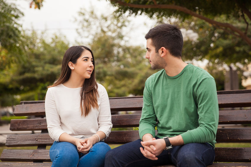 young couple talking