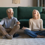Couples practicing mindfulness at home