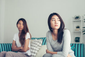 woman showing resentment